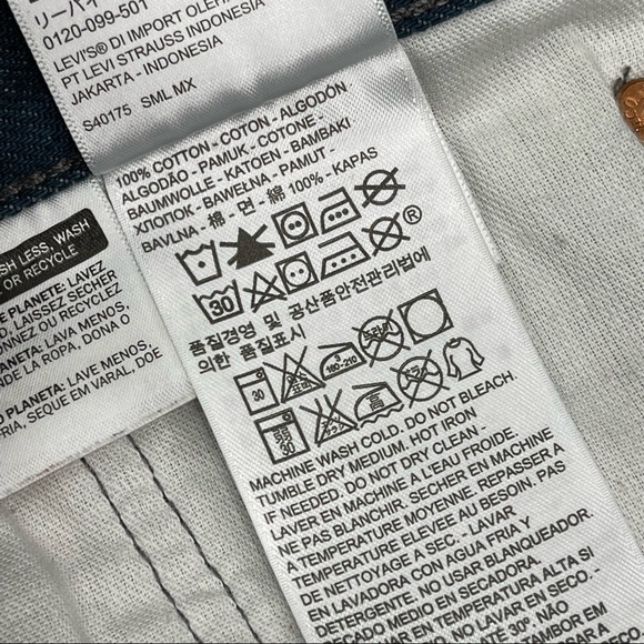 Levi’s Jeans Denim 501 Button Fly White Oak Cone Denim High Waist Straight Blue - Picture 14 of 14